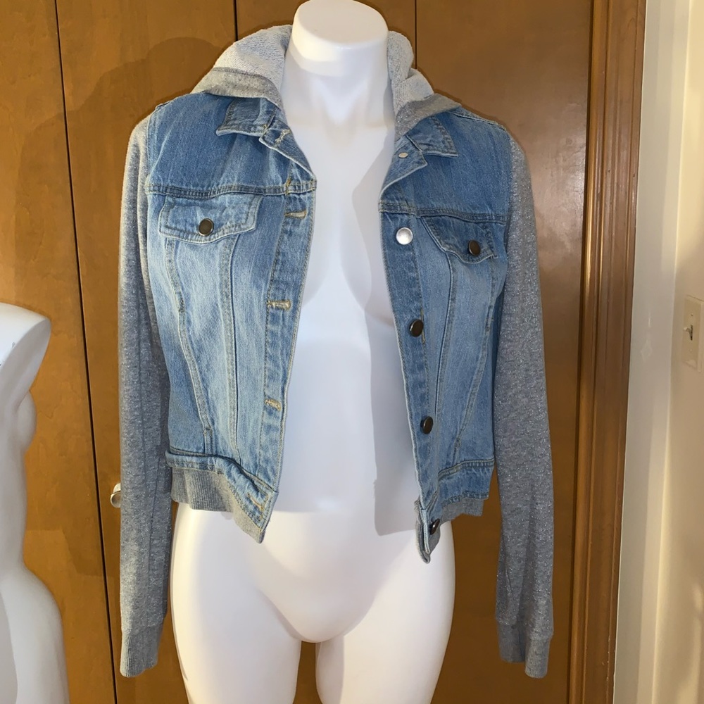 Seventeen Denim Jacket w/ sparkly hood/sleeves